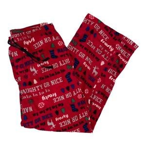 Naughty Or Nice Fleece Holiday Pajama Pants Size Medium
